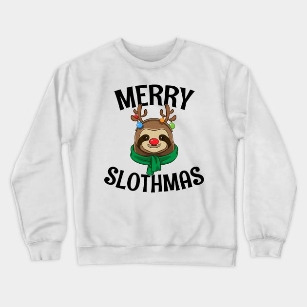 Gift For Sloth Lovers Merry Slothmas Crewneck Sweatshirt by teeleoshirts